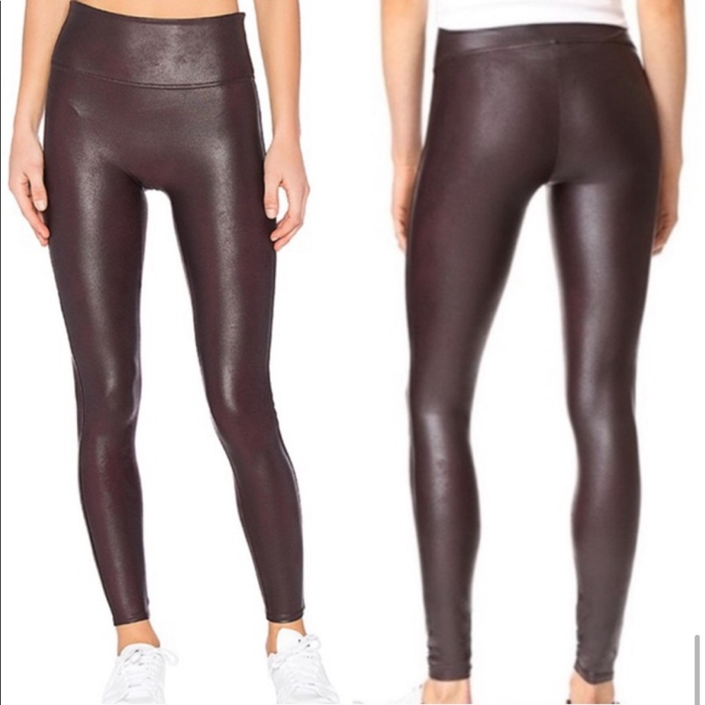 Spanx Assets red faux leather leggings